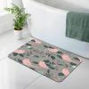Edafol Cartoon Cute Bird Leaves Absorbent Bath Mat Non Slip Washable Doormat 15.7x23.6 in Quick Dry Shower Mat Thin Floor Rug for Bathroom Kitchen Entryway view 2