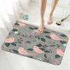 Edafol Cartoon Cute Bird Leaves Absorbent Bath Mat Non Slip Washable Doormat 15.7x23.6 in Quick Dry Shower Mat Thin Floor Rug for Bathroom Kitchen Entryway view 3
