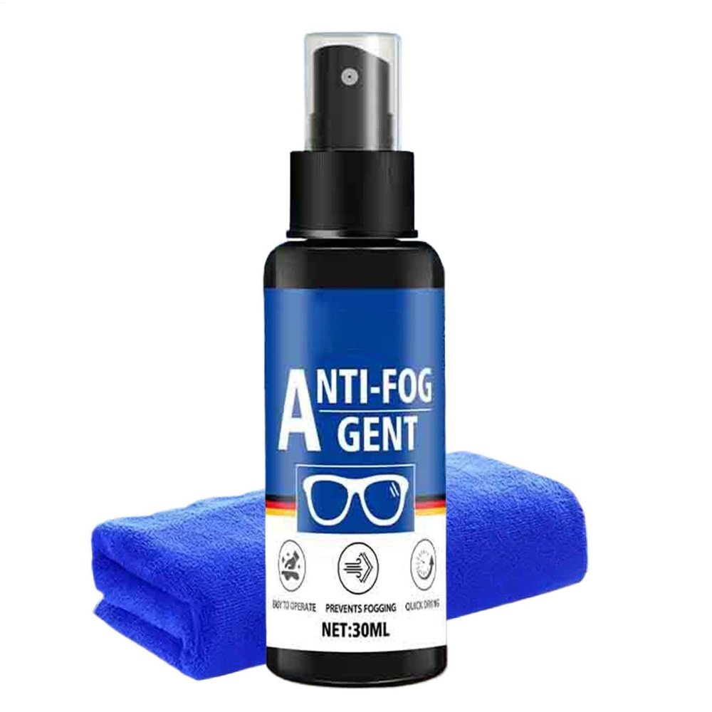 Anti Fog Spray - Lens Cleaner Fluid | Swimming Goggles Defogger | For Ski Goggles Diving Mak Helmet Visor Prescription Glasses Windshields Cameras, 30ml Quick-Dry Formula