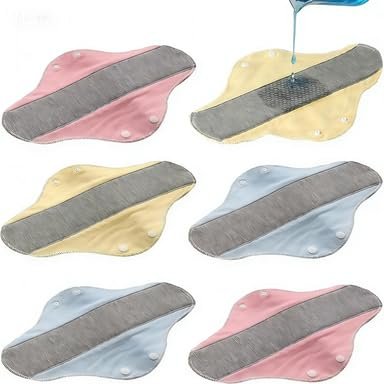 6pcs Washable Incontinence Pads for Women Reusable and Leak-Proof Eco-Friendly Cotton Breathable for Heavy Menstrual Flows and Incontinences Ideal for Comfort and Protection