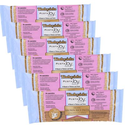 Brown Rice Spaghetti 12 oz Organic Pasta for Salad and Pantry Staples Rice Noodle Alternative Dry Spaghetti for Everyday Cooking Pack of 6