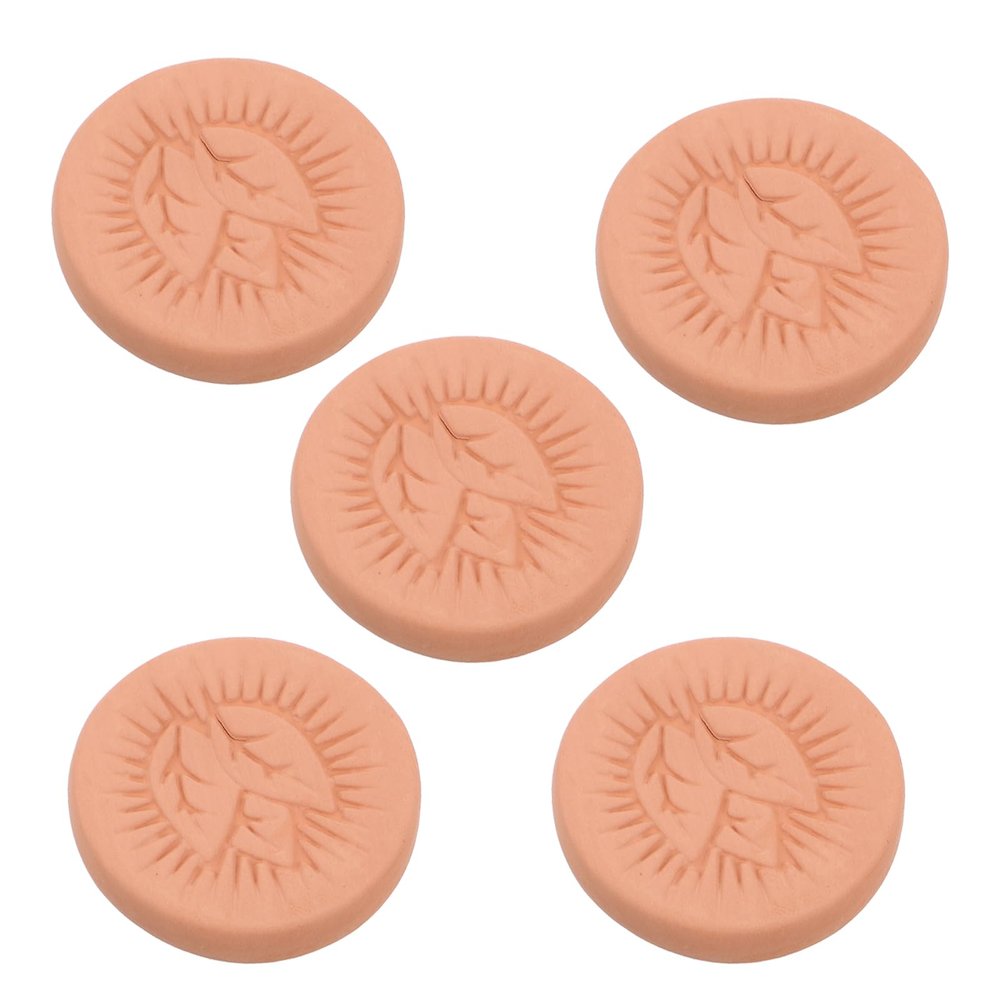 AUTSUPPL 5pcs Clay Humidifier Disks 3.7cm Leaf-shaped Moisture Control Stones for Cigar Humidor Accessories and Spice Keeper