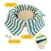 Double Layer Cotton Roti Cloth Wrap with Flaps, 2 Pack, Green & Blue, 9x9 Inch Center, Keeps Chapati Fresh view 3