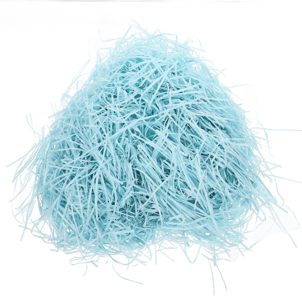 SWETRACE Crinkle Cut Paper Shred Filler 500g Sky Blue Multi-use Packing Basket Supplies Decorative Raffia Grass Paper for Box Filling and Present Wrapping