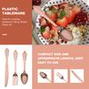 FRCOLOR Disposable Plastic Cutlery Set 18pcs (6 Rose Gold Cake Tableware Sets) Party Spoon Fork Cutter Plastic Serving Cutlery for Catering and Events view 4