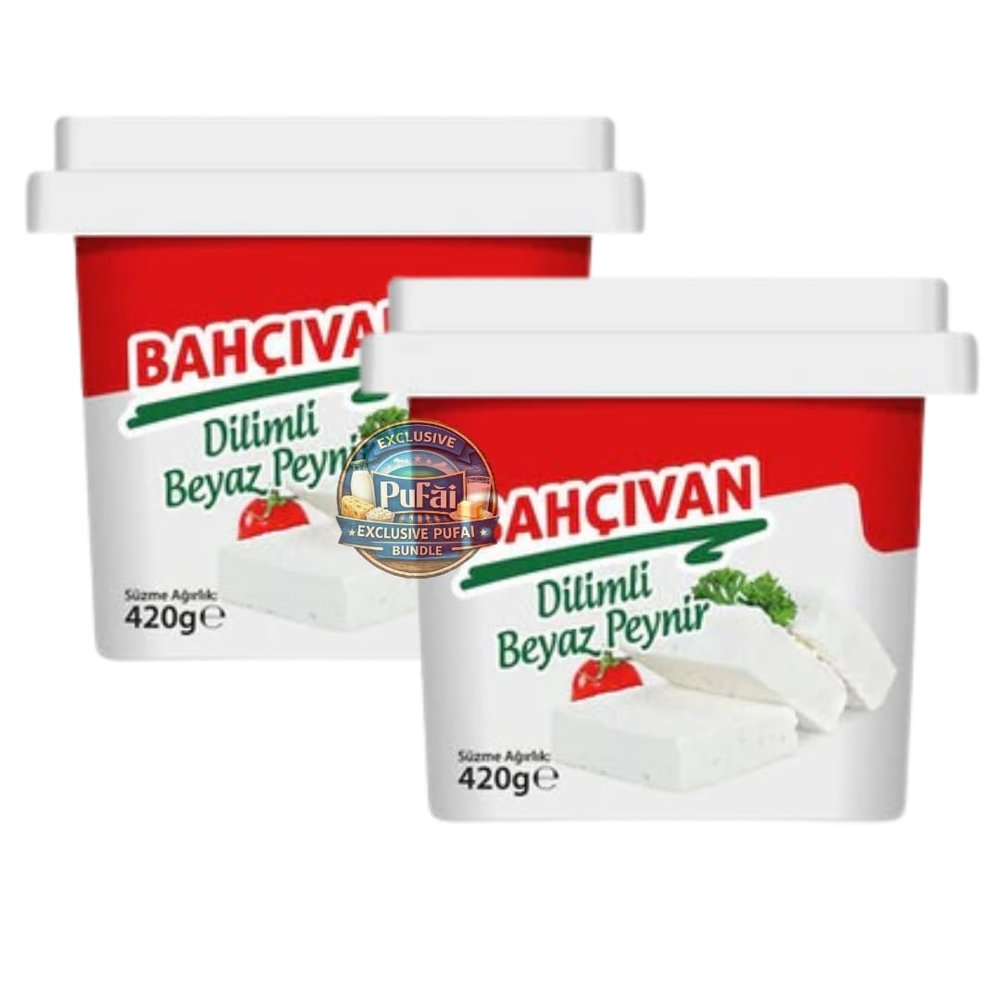 Sliced White Cheese 420 g (14.8 oz) x 2 Pack | Brined Cheese | Mild Flavor | Deli Slices for Sandwich & Breakfast