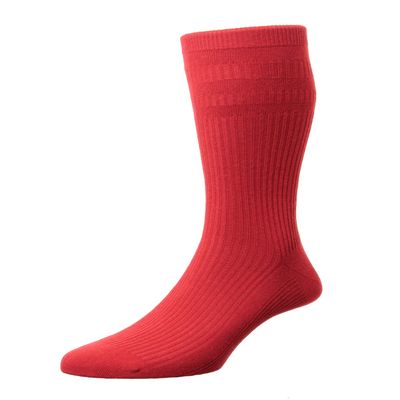 1 Pair HJ Cotton Softop Socks HJ91 Red 11-13