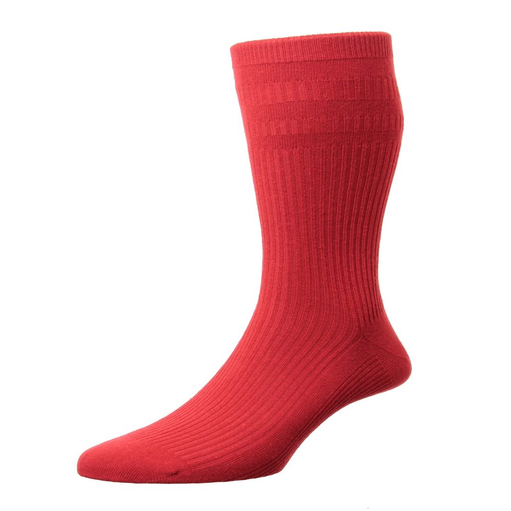 1 Pair HJ Cotton Softop Socks HJ91 Red 11-13