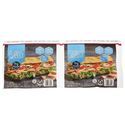 Oven Roasted Sliced Turkey Breast, Fully Cooked, Deli-Style Sliced Turkey, Ready to Eat, Perfect for Sandwiches, Salads & Quick Meals , Perfect for sandwiches, wraps, salads, or snacking straight from the package. 2-countx 20 oz .. TOTAL NET WT [ 40