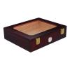 Anneome Wooden Cigar Humidor Box with Glass Top Window, Built-in Hygrometer and Humidifier, Compact Desktop Cigar Storage Container for Home and Office Use view 1