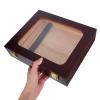 Anneome Wooden Cigar Humidor Box with Glass Top Window, Built-in Hygrometer and Humidifier, Compact Desktop Cigar Storage Container for Home and Office Use view 4