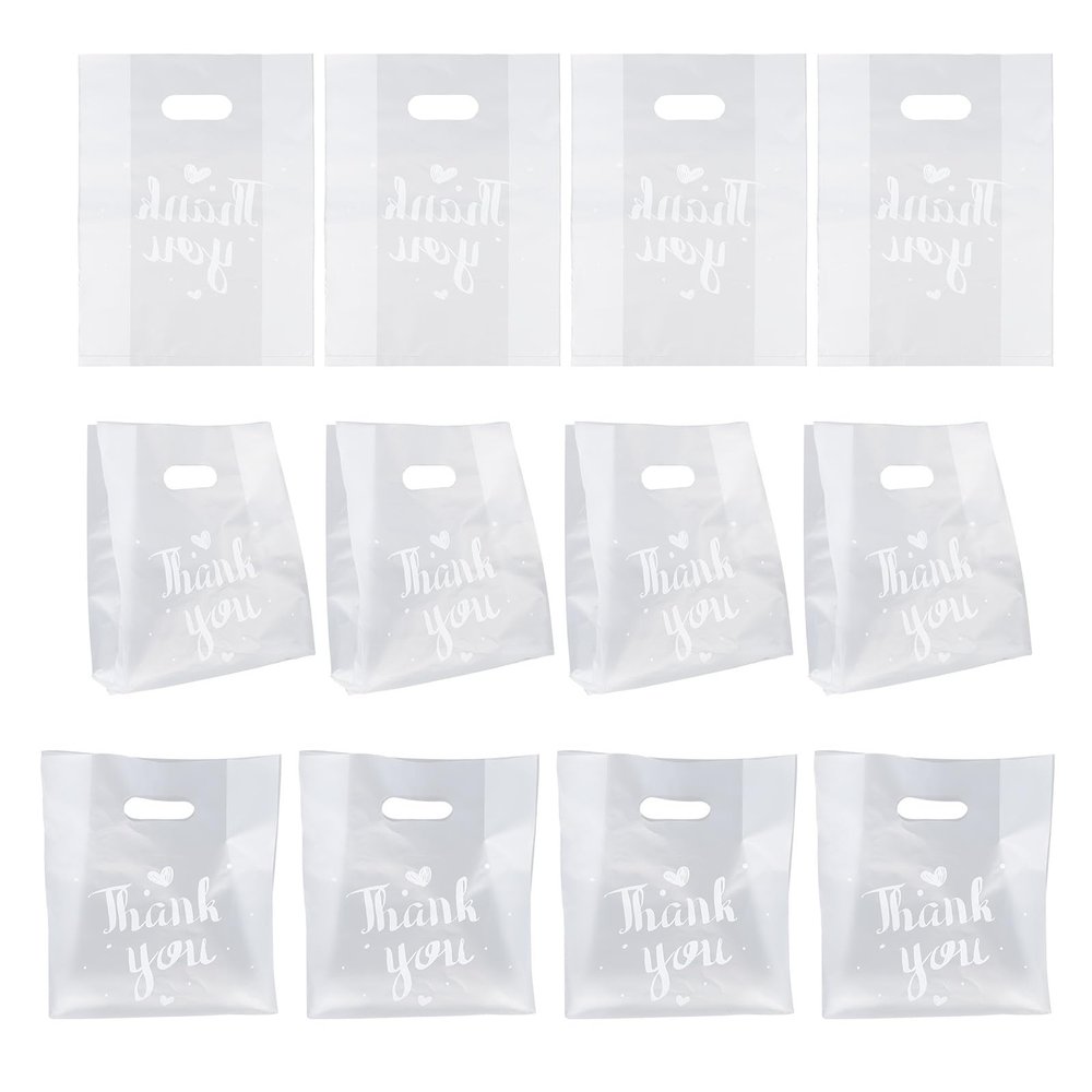 HONMEET 50pcs Multipurpose Frosted Bread Storage Bags Handles, Small Size Baking Packaging Pouches for Cookies, Biscuit, Candy Wrapping and Food Storage