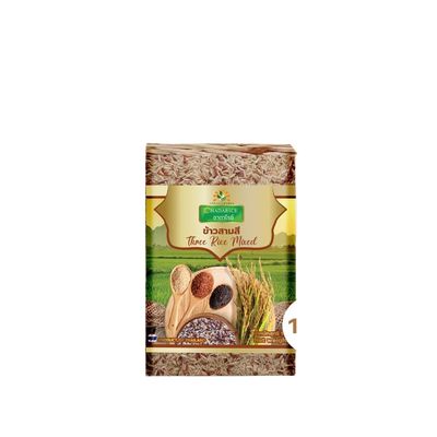 Authentic Thai Three-Color Rice Blend - Premium Whole Grain Mix of Jasmine, Red, and Black Rice - Hearty Long Grain Grains for Daily Cooking 1kg