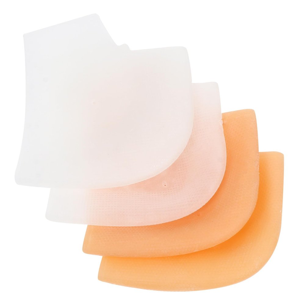 HINTRMENT Protective Heel Pads 5 Pairs Anti-Cracking Silicone Heel Cushions Foot Relief Sleeves Skin Tone and White Suitable for Outdoor Use