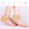 HINTRMENT Protective Heel Pads 5 Pairs Anti-Cracking Silicone Heel Cushions Foot Relief Sleeves Skin Tone and White Suitable for Outdoor Use view 3