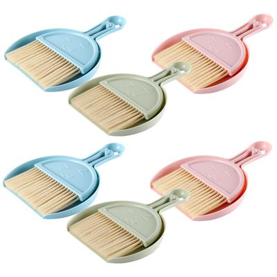 BESPORTBLE Mini Keyboard Cleaning Brush and Dustpan Set, Small Handheld Desktop Broom Kit with Dustpan for Computer and Air Vent Cleaning, 6pcs Portable Sweeping Tools for Home and Office