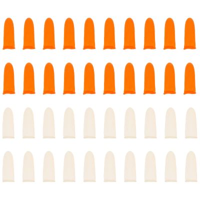 WOONEKY 200pcs Non-Slip Wear-Resistant Protectors for Money Counting and Agricultural Labor Anti-Skid Thickened Sleeves in Orange and White