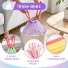 4 Gallon Trash Bags, 200 Count Drawstring Small Garbage Bags Thick Pre-separated Unscented Trash Can Liners for Bathroom Office Kitchen Bedroom Home Multi Colored view 2