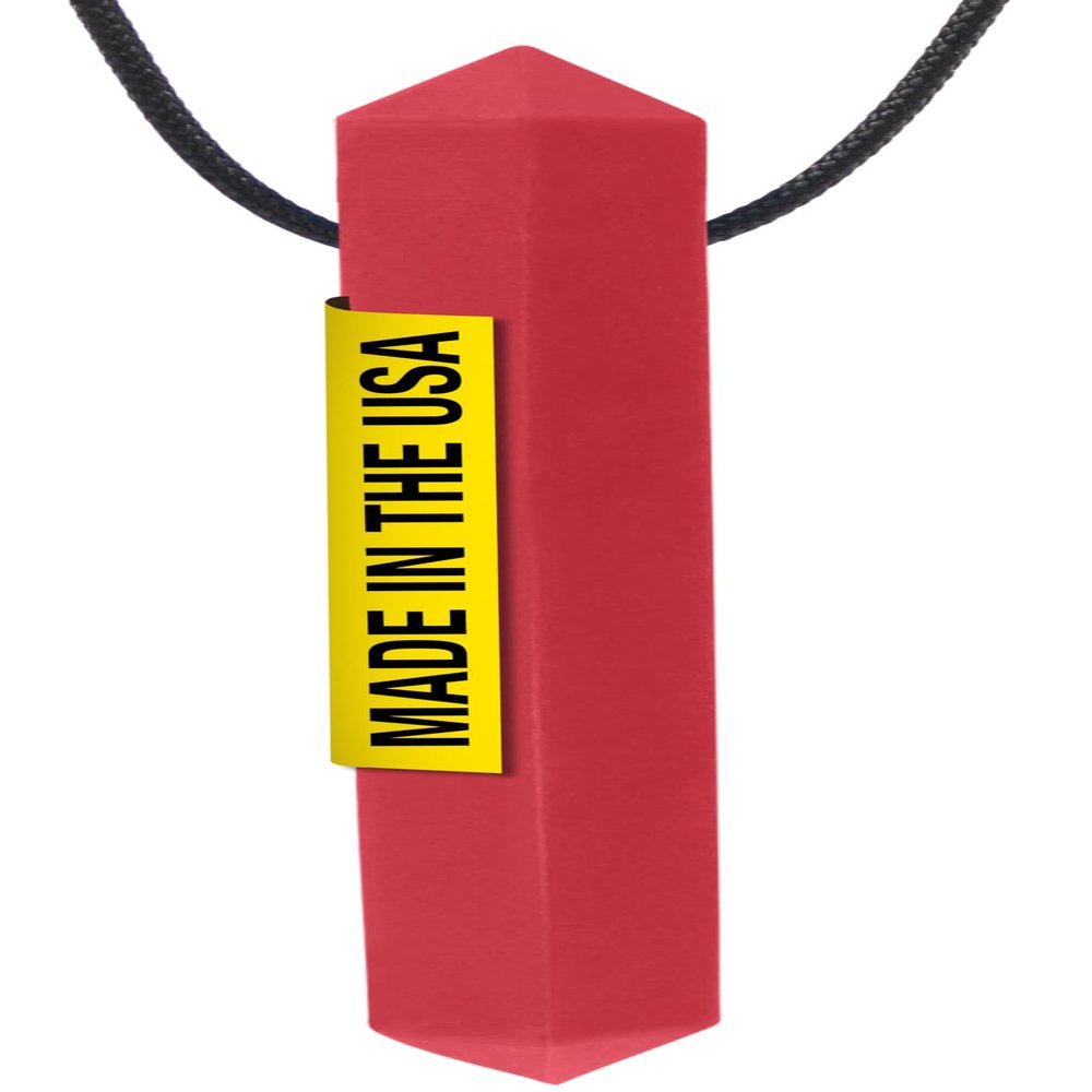 ARK Krypto-Bite, Chew Necklaces for Sensory Kids and Adults, Oral Fidget for Autism, ADHD, SPD, Anxiety, Medical-Grade Sensory Chew Necklace, XT, Firm, Dark Red