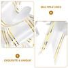 ERINGOGO 100pcs White 4.5cm Pull Bows with Gold Edge Ribbon, Small Decorative Pull String Bows for Wedding Basket and Present Wrapping view 3