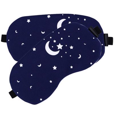 BCOATH 2pcs 3D Cotton Linen Sleep Eye Masks for Sleeping, Soft Breathable Home and Travel Sleep Mask with Star Pattern, Comfortable Multi-Function Eye Cover for Youth Random Color