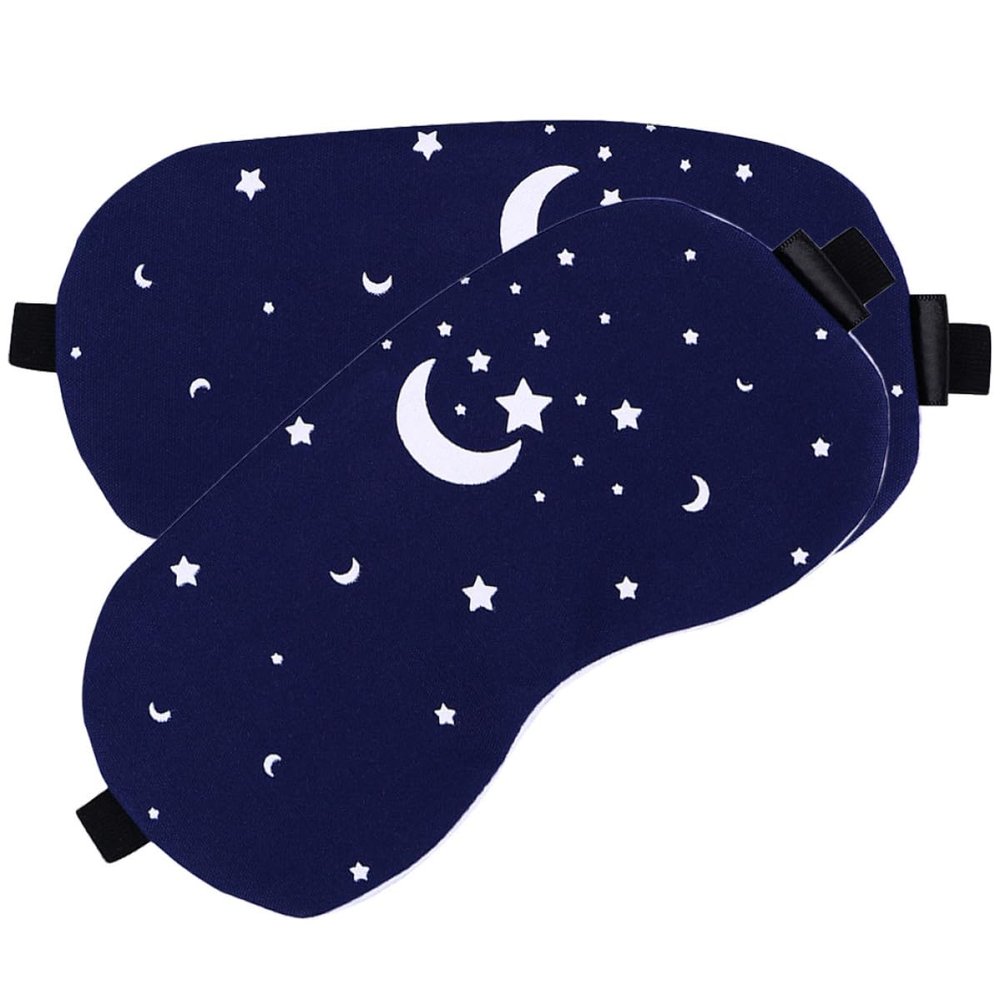 BCOATH 2pcs 3D Cotton Linen Sleep Eye Masks for Sleeping, Soft Breathable Home and Travel Sleep Mask with Star Pattern, Comfortable Multi-Function Eye Cover for Youth Random Color
