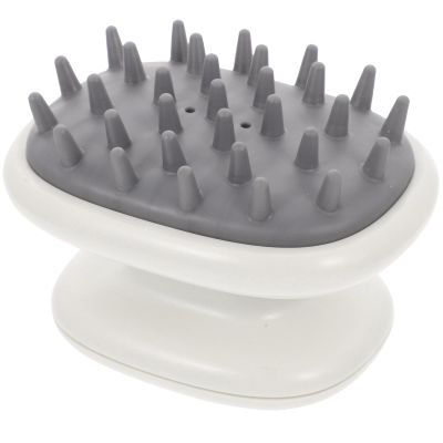 Hohopeti Manual Hair Scalp Massage Brush with Rubber Scrubber Head Hair Washing Shower Brush for Dandruff Removal and Scalp Care for Home Use