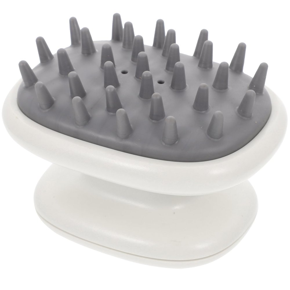 Hohopeti Manual Hair Scalp Massage Brush with Rubber Scrubber Head Hair Washing Shower Brush for Dandruff Removal and Scalp Care for Home Use