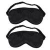 Abaodam Silk Sleep Eye Mask 2pcs Black Adjustable Strap Light Blocking Eyeshade for Night Sleep Relaxation view 1