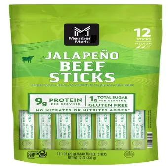 Member Marks Jalapeo Grassfed Beef Sticks, 1 oz., 12 pk.