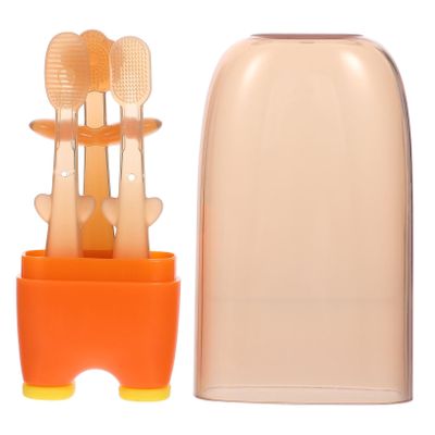 ZUNOXAZ Silicone Toothbrush 3pcs Tongue Cleaner for Oral Care Small Soft Bristle Teeth and Tongue Brush for Newborns Mouth Cleaning