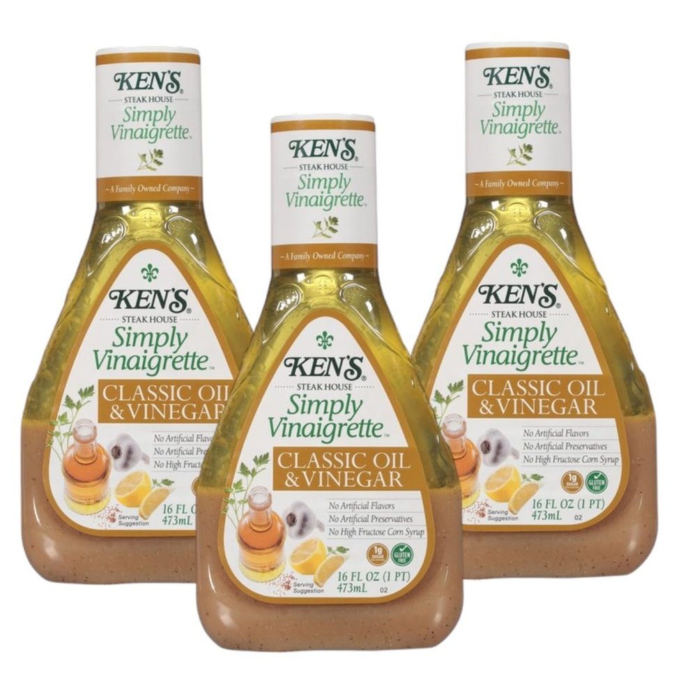 Classic Oil Vinegar Salad Dressing Simply Vinaigrette Light and Tangy 16 fl oz Pack of 3