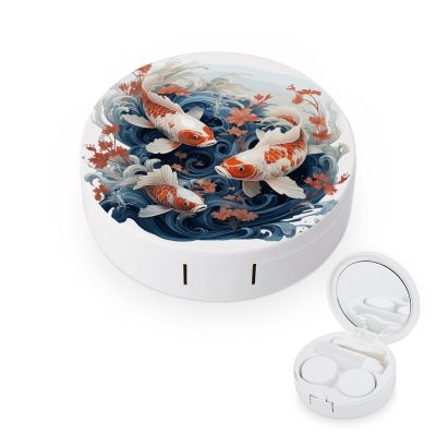 BGAXCHT Cartoons Fish Contact Lens Case - Durable Leakproof Light Convenient,Cute Colored Contact Lenses Applicator Removal Tool Kit,Contact Lens Box for Storage,Travel,Daily Home Use