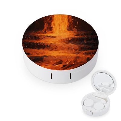 BGAXCHT Black Flame Contact Lens Case - Durable Leakproof Light Convenient,Cute Colored Contact Lenses Applicator Removal Tool Kit,Contact Lens Box for Storage,Travel,Daily Home Use
