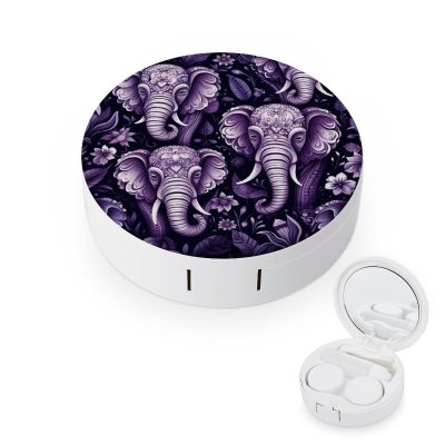 BGAXCHT Cartoon Cute Elephant Contact Lens Case - Durable Leakproof Light Convenient,Cute Colored Contact Lenses Applicator Removal Tool Kit,Contact Lens Box for Storage,Travel,Daily Home Use