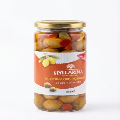 Aegean Olive Salad 450g (15.9 oz) Mediterranean Olive Spread with Herbs & Peppers, Ready to Eat Meze, Dip & Appetizer