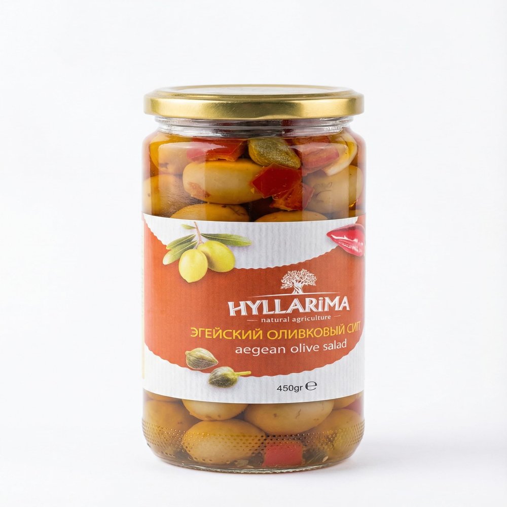 Aegean Olive Salad 450g (15.9 oz) Mediterranean Olive Spread with Herbs & Peppers, Ready to Eat Meze, Dip & Appetizer