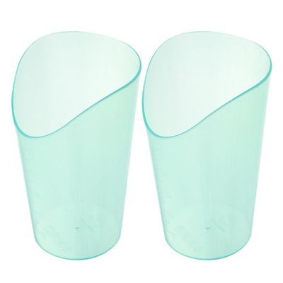 BATHVEVE Elderly Drinking Beaker and Non-spill Plastic Cup 2pcs 250ml Dysphagia Care Feeding Mug Anti-choke Spill-proof Water Cup for Disabled Adults Bedridden Patients