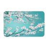 Edafol Turquoise Blooming Cherry Blossom Floral Absorbent Bath Mat Non Slip Washable Doormat 19.7x31.5 in Quick Dry Shower Mat Thin Floor Rug for Bathroom Kitchen Entryway view 1