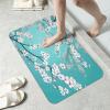 Edafol Turquoise Blooming Cherry Blossom Floral Absorbent Bath Mat Non Slip Washable Doormat 19.7x31.5 in Quick Dry Shower Mat Thin Floor Rug for Bathroom Kitchen Entryway view 3