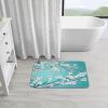 Edafol Turquoise Blooming Cherry Blossom Floral Absorbent Bath Mat Non Slip Washable Doormat 19.7x31.5 in Quick Dry Shower Mat Thin Floor Rug for Bathroom Kitchen Entryway view 4