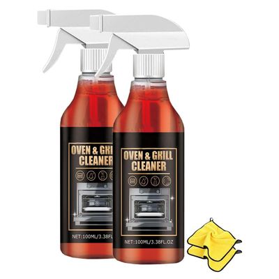 Powerful Oven & Grill Cleaning Spray, Kitchen Heavy Oil Cleaner Spray for Ovens, Cooktop, Countertops, Stovetop (2PCS)