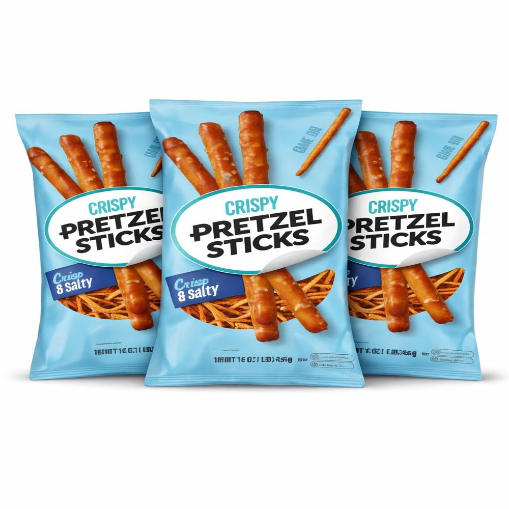Crispy & Salty Pretzel Sticks, 16 oz Bags (3 Pack) Fat Free Crunchy Snack