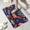 Edafol Tropical Animal Dinosaur Leaves Absorbent Bath Mat Non Slip Washable Doormat 19.7x31.5 in Quick Dry Shower Mat Thin Floor Rug for Bathroom Kitchen Entryway view 3