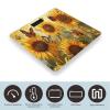 Sunflower Butterfly Yellow Floral Tempered Glass Digital Body Scale, High-Precision Bathroom Weight Scale with Ultra-Bright LCD, Anti-Slip Base Tape Measure for Home Fitness view 3