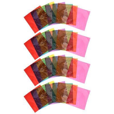 90pcs Colored Cellophane Sheets Square Craft Cellophane Paper for DIY Wrapping Candy Wrappers 7 Colors Translucent Light Diffusing Film for Handicrafts and Party Decoration