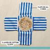 Casement Cotton Roti Clothes Wrap for Chapati, Pack of 2, Red and Blue, 8x8 Inch Center with 6x6 Inch Flap, Machine Washable view 2