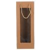 FOMIYES 10pcs Thick Kraft Paper Wine Bottle Bags with Handle, Single Bottle Wine Tote Carrier for Packaging, Birthday Wedding Christmas Party Favor Supplies, Yellow Window Design view 1