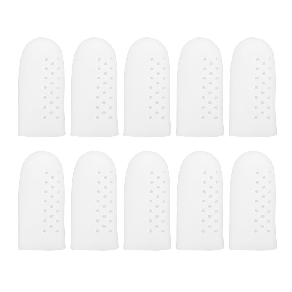 DIYEAH 10 Pcs Silicone Finger Protective Sleeves Breathable Wear-Resistant Finger Covers for Dry Skin and Injury Protection Moisturizing for Knitting and First Aid Use