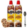 Brown Butter Chocolate Chip Cookie Cold Foam Coffee Creamer Non Dairy Gluten Free 14 oz each (Pack of 2) Sweet Creamy Foam Topping for Iced Coffee with Candy Freezer Gem Spoon (Brown Butter Chocolate Chip Cookie) Gem Spoon view 1